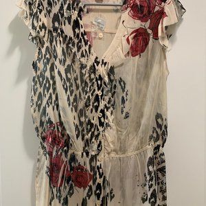 Crepe Chiffon Short Sleeve Blouse NWT